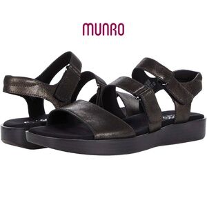 MUNRO NIB SHY BRONZE METALLIC LEATHER SANDAL. MADE IN USA. SIZE 7.5 W